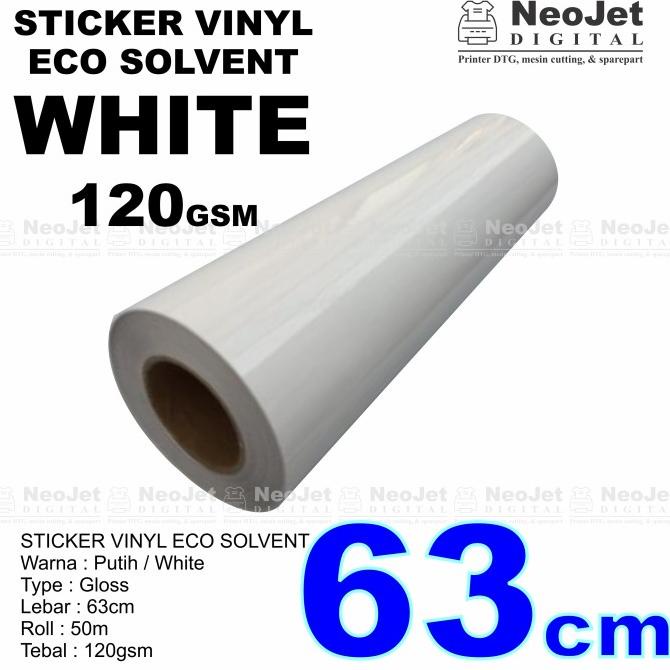 

Sticker Vinyl Eco Solvent Roll 63 Cm White 50 Meter Putih Murah Kode 719