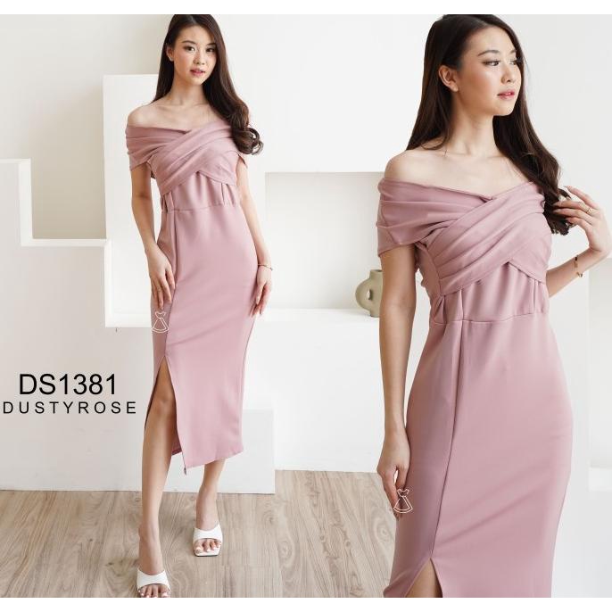 Natal // Ds1381 - Dress Pesta Sabrina Maxi Bodycon Scuba Dress Natal Wanita Pengiriman Cepat