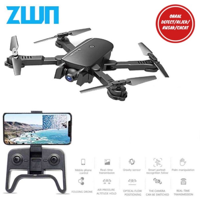 Zwn Falcon Quadcopter Drone R8 Wifi Fpv Dual Camera 1080P - 1808