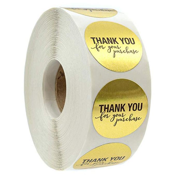 

HAPPYSTORE Label Stiker Thank You For Your Purchase Emas Glossy Cutting Stiker