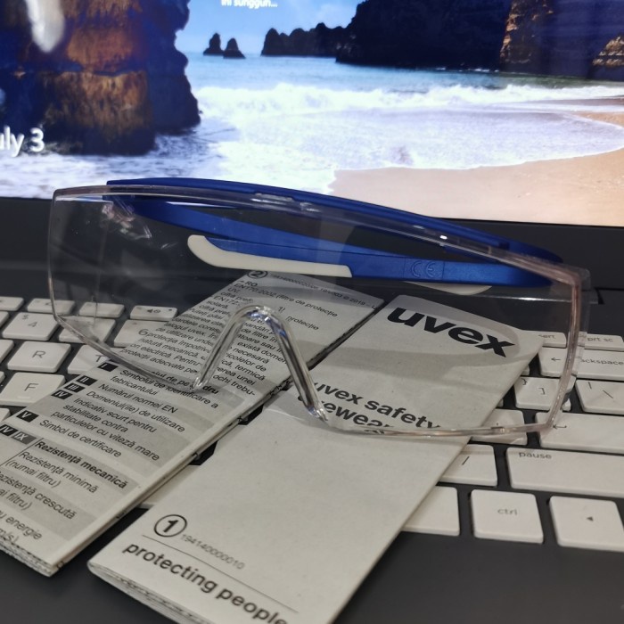 ✅Original Kacamata Uvex Anti Embun / Anti-Fog Blue - Safety Glasses Original Bisa Gojek