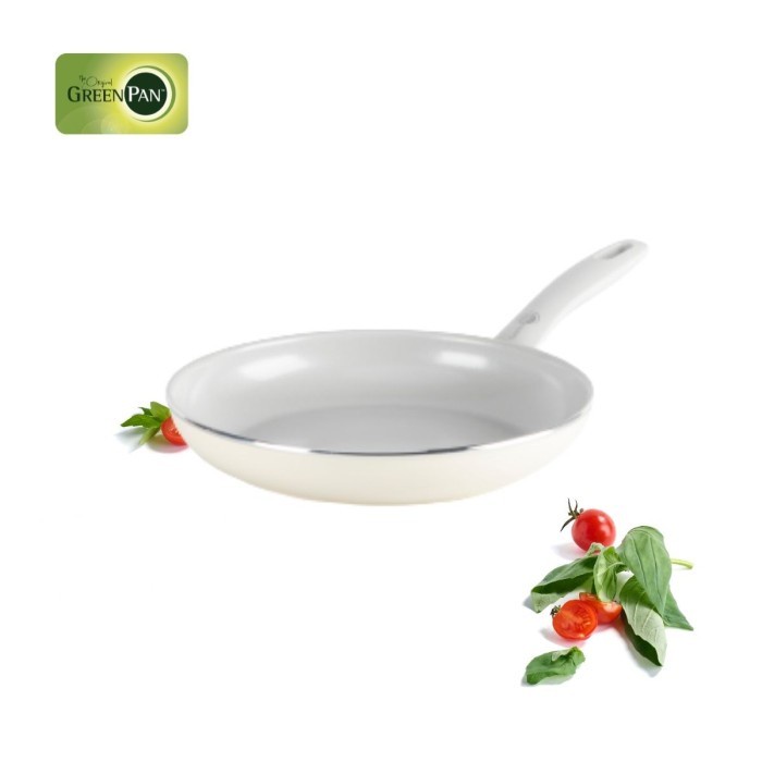 ✨Baru Greenpan Delight Cream White Open Frypan 18 Cm  Green Pan Fry Pan Terbatas