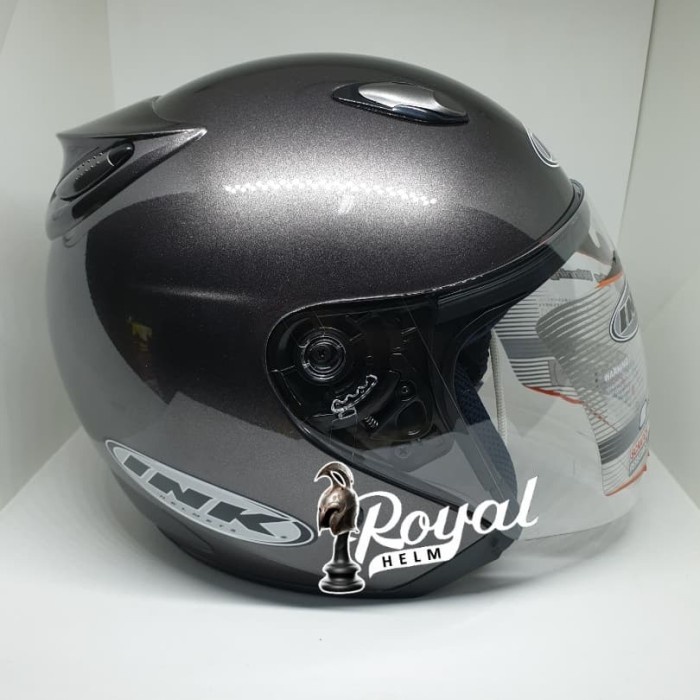 ✨New Helm Ink Centro Solid Original Abu Abu / Gun Metal Terbatas
