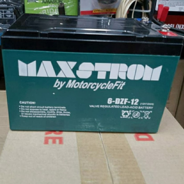 ✨New Aki Sepeda Listrik Maxstrom Vrla 6-Dzm-12 Berkualitas