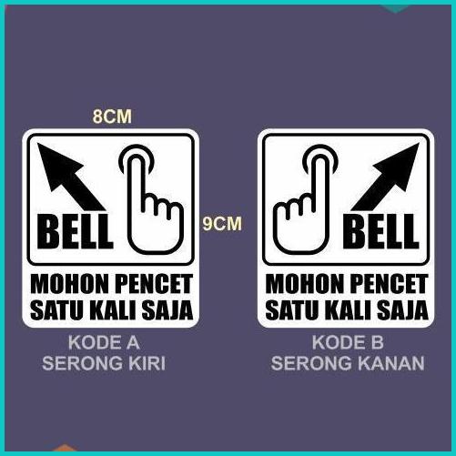 

Cutting Sticker Bell Rumah Tombol Pencet Satu Kali 8x9cm Lonceng Bel