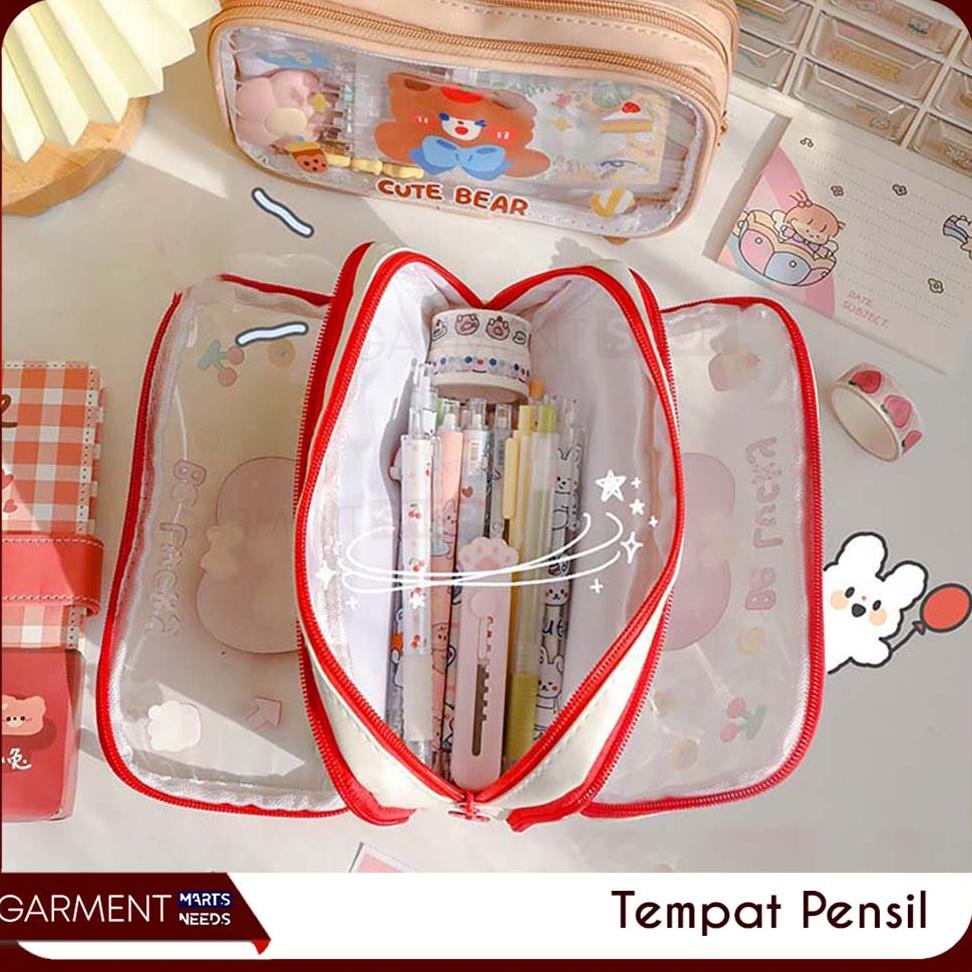 

PROMO Tempat Pensil Lucu Anak Transparan Kotak Pencil Dompet Besar Karakter Motif Pouch Stationary Resleting Serbaguna MURAH
