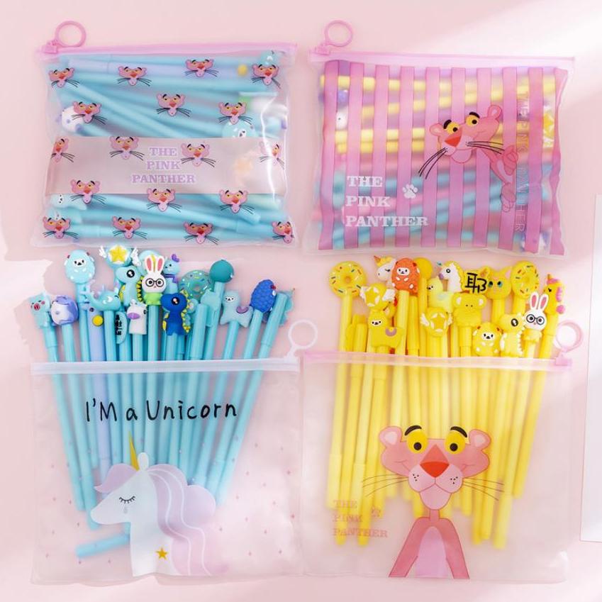 

ORIGINAL COD 1 SET PULPEN GEL MOTIF FREE TEMPAT PENSIL TRANSPARAN UNICORN PP28 TERLARIS