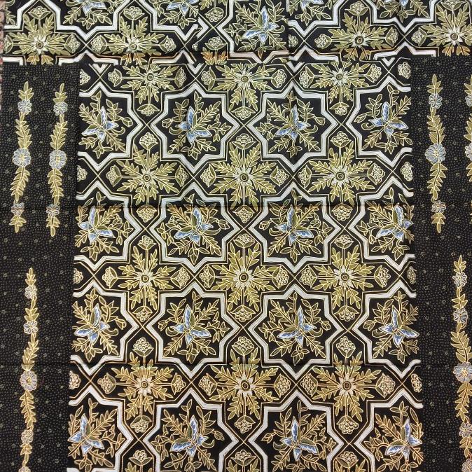 KAIN BATIK TULIS POLA KEMEJA PRIA SATIN PRADA EMAS MOTIF BANJI  TITIRANI5