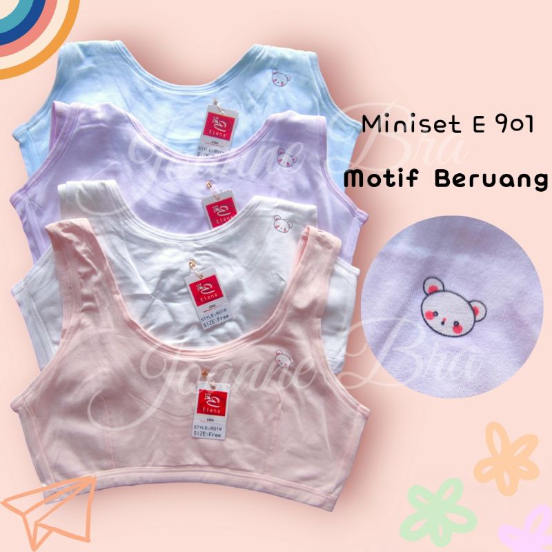 Elena Bra Anak & Remaja Perempuan Katun Miniset Tanpa Busa - BH Anak Katun Nyaman Lembut Freesize