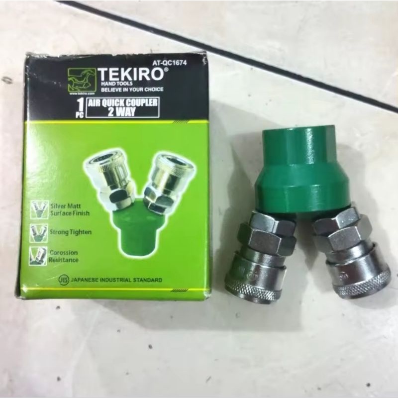 TEKIRO AIR QUICK COUPLER PLUG 2 WAY/ NEPEL CABANG SELANG KOMPRESOR ANGIN TEKIRO/KOPLER 2 CABANG