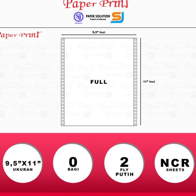 

Paperpryns Kertas Continuous Form 2PLY NCR PUTIH 9,5" x 11" |Top|Best