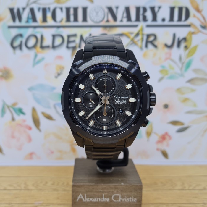 ✅Sale Jam Tangan Pria Alexandre Christie 6523 Original Full Black Terbatas