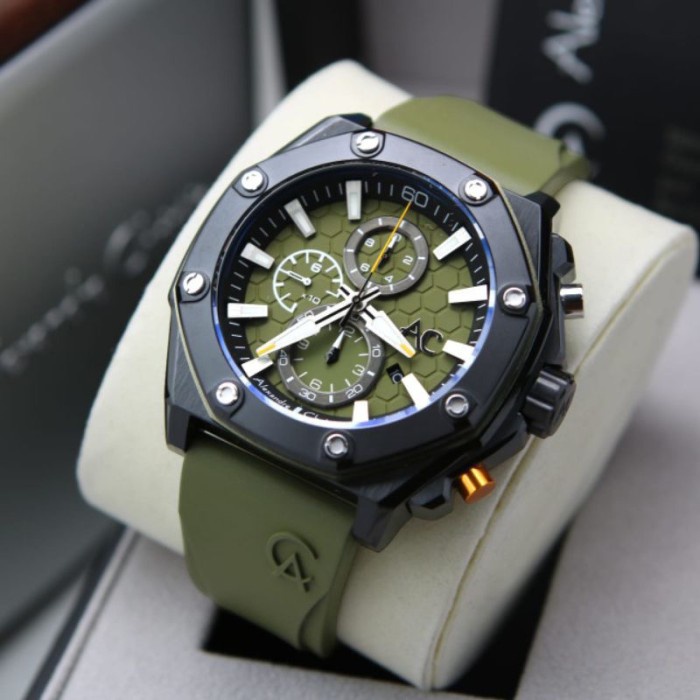 ✅Sale Jam Tangan Pria Alexandre Christie Ac 9601 Original - Green Army Berkualitas