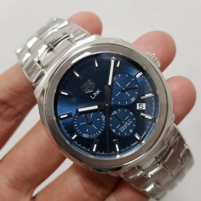 ✅Original Tag Heuer Link Cal 17 Blue Chrono Dial Automatic Bisa Sameday