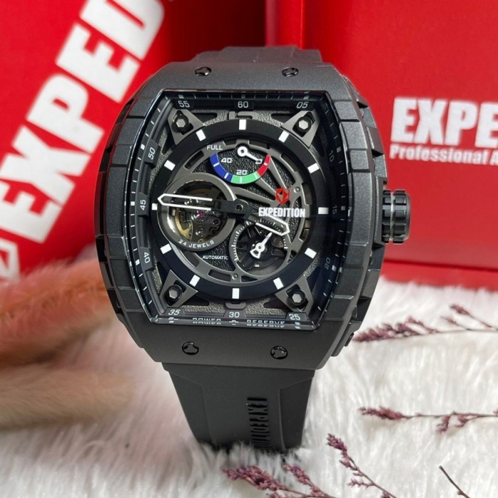 ✅Ori Expedition E6782 / 6782 - Jam Tangan Pria Automatic - Full Black Terbatas
