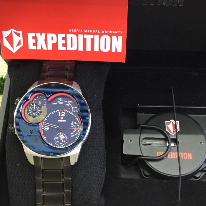 ✅Original Expedition E 6737 E6737 Black Blue Original Jam Tangan Pria Bergaransi Terbatas