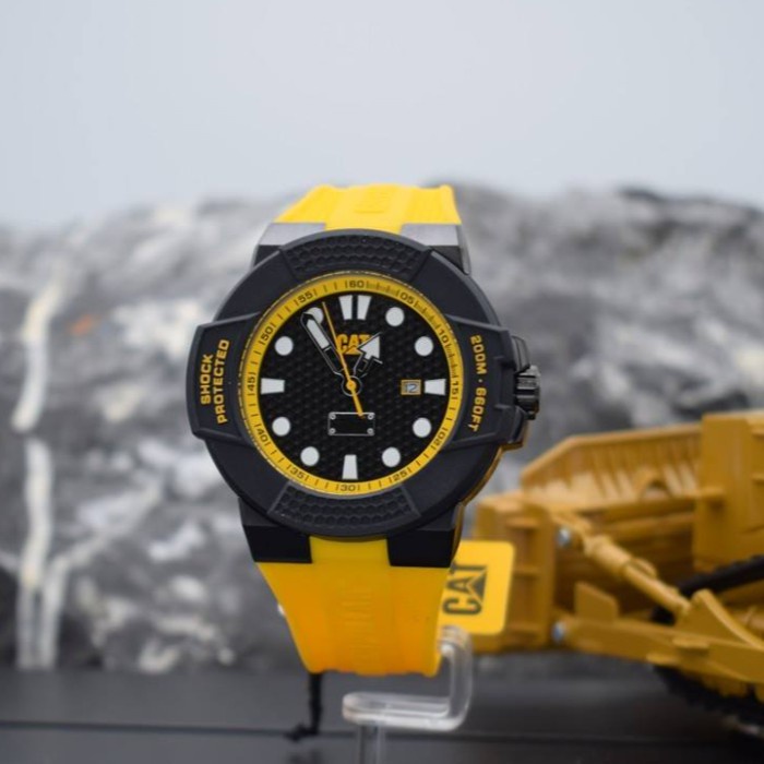 ✅Original Caterpillar Cat Sf.161.27.117 Yellow Jam Pria Originalori Terbaru