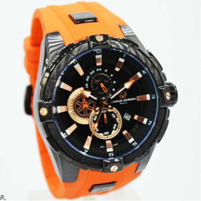 ✅Ori Charles Jourdan Cj 1040-1722M Jam Tangan Black Original Terbaru