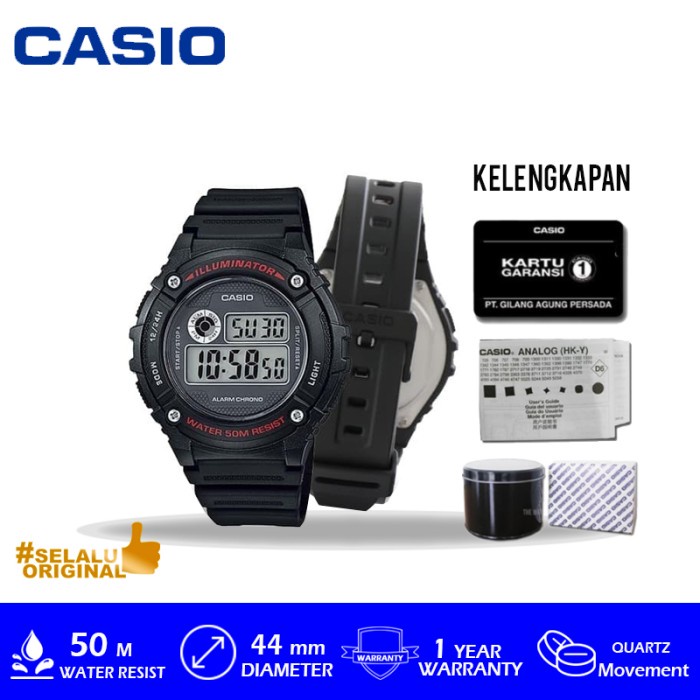 ✅Original Casio General W-216H-1Avdf With Box Kaleng Bergaransi Resmi Berkualitas