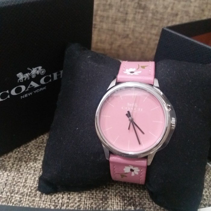 ✅New Ori Jam Tangan Wanita Coach Original Leather Pink Limited