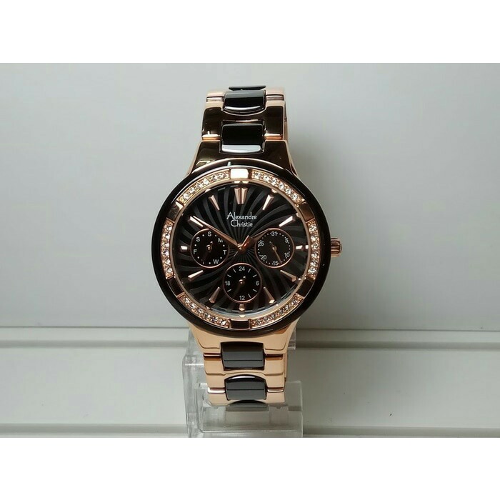 ✅New Jam Tangan Wanita Alexander Christie Ac 2299 Cewek Rosegold Black Limited