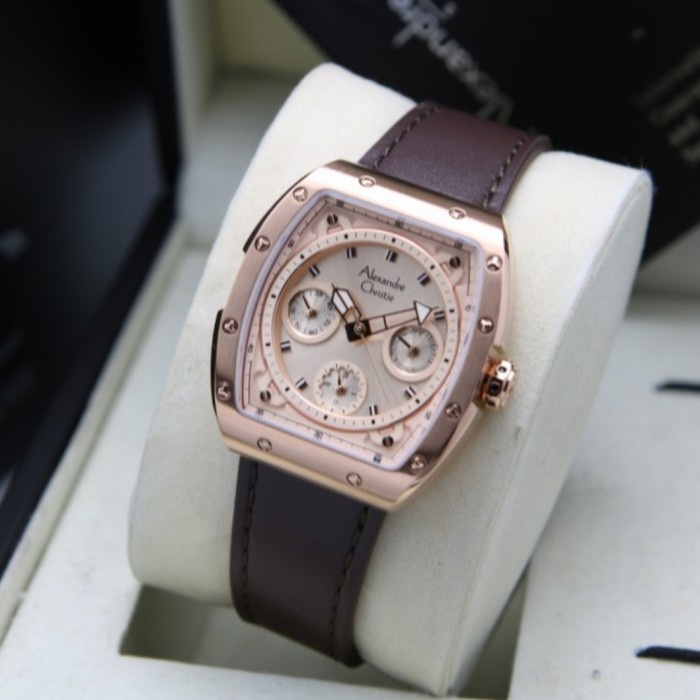 ✅New Ori Alexandre Christie Ac 6411 Rosegold Brown Ac6411 Wanita Original Diskon