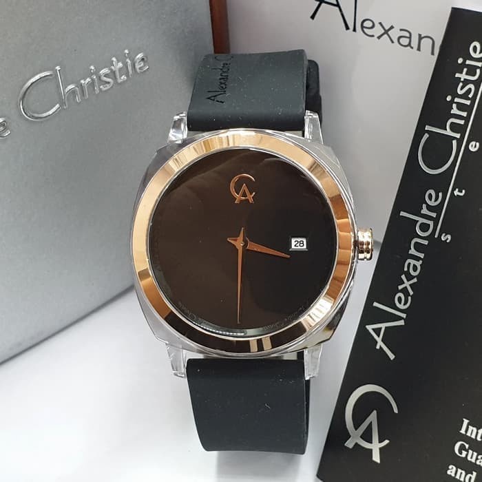 ✅New Jam Tangan Cewek / Wanita Alexandre Christie Ac 2763 Black Rosegold Bisa Sameday