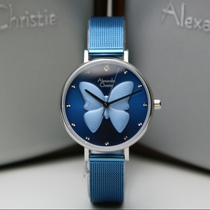 ✅Baru Alexandre Christie Original Wanita Ac2850 - Ac 2850 Blue Silver Limited