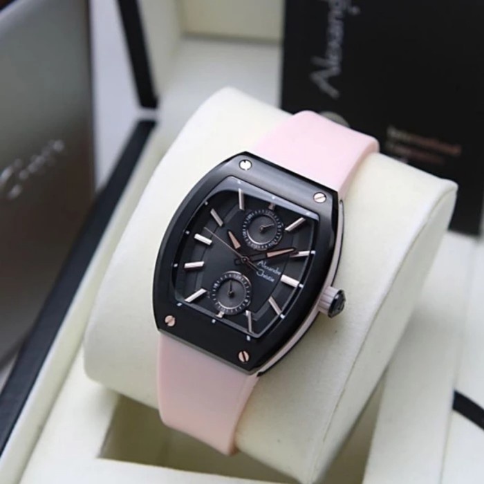 ✅Baru Jam Tangan Wanita Original Alexandre Christie Ac2944Bf Black Pink Diskon