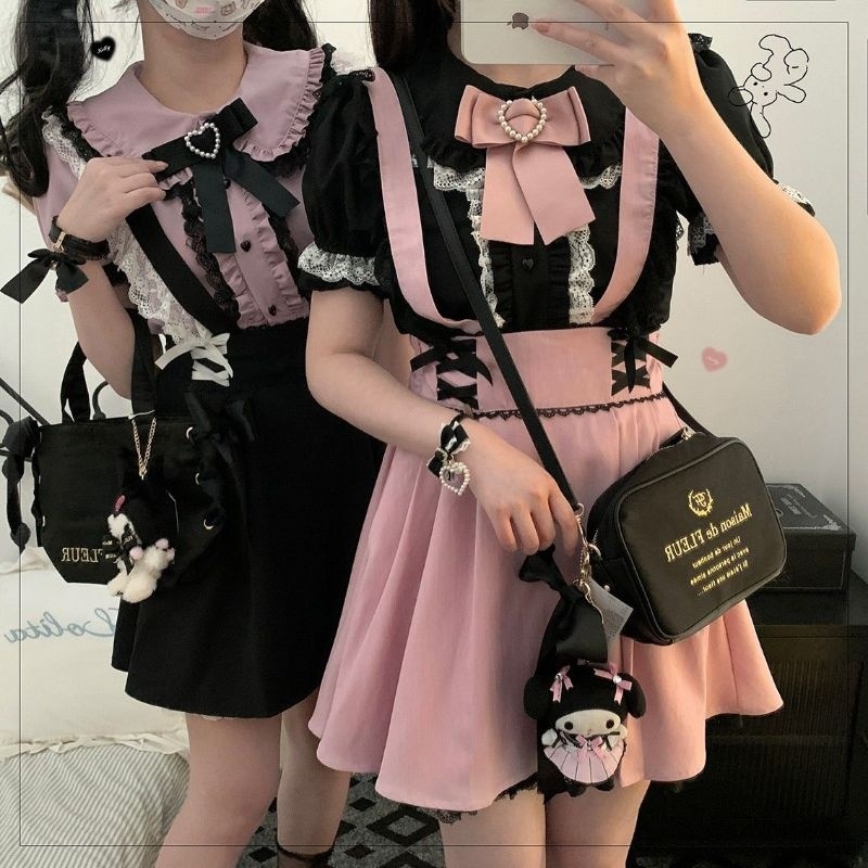 [NEW COLLECTIONS] BEST SELLER (LPD042) Kawaii Jirai Kei short suspender ruffle skirt Lolita Anime