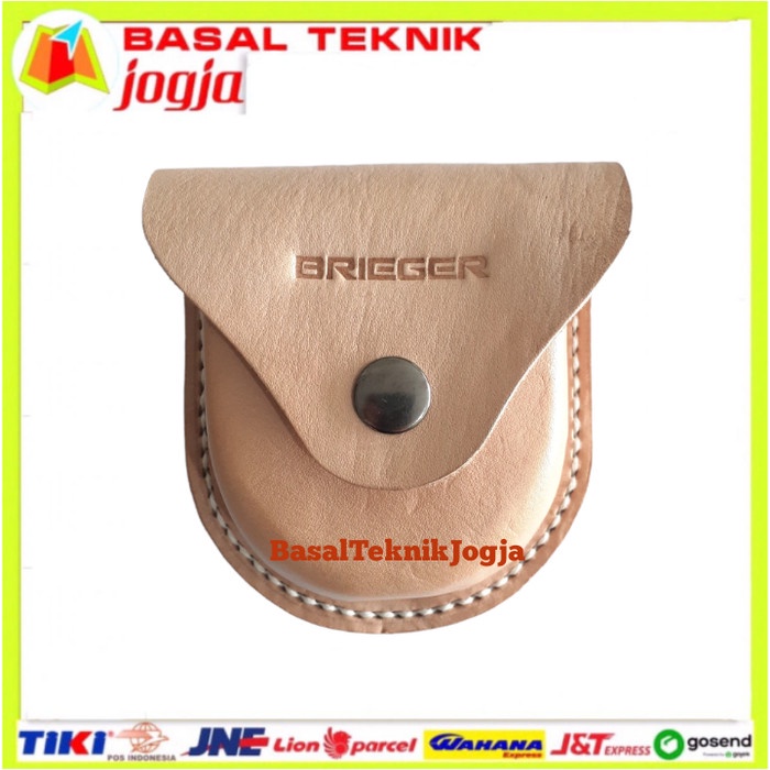 {HayShop} Sarung Kompas Geologi Brieger Original Leather Case for Brunton - Coklat Muda Murah