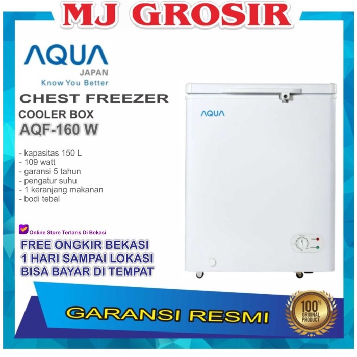 Promo Aqua Aqf 160 W Chest Freezer Box 150 L Lemari Pembeku 150 Liter