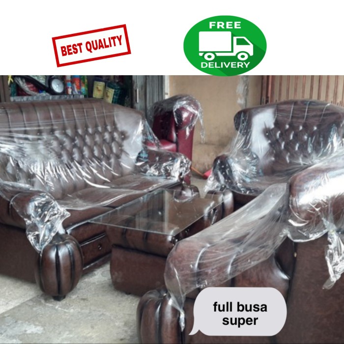 Promo Kursi Tamu / Sofa Ruang Tamu Jaguar Hitam 1 Set Terbaru