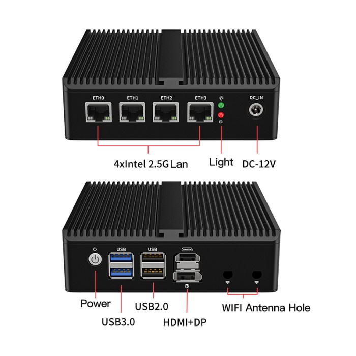 Industrial Ni Pc G30M Intel N100 Ddr5 Nvme 4Port Lan 2.5G Router