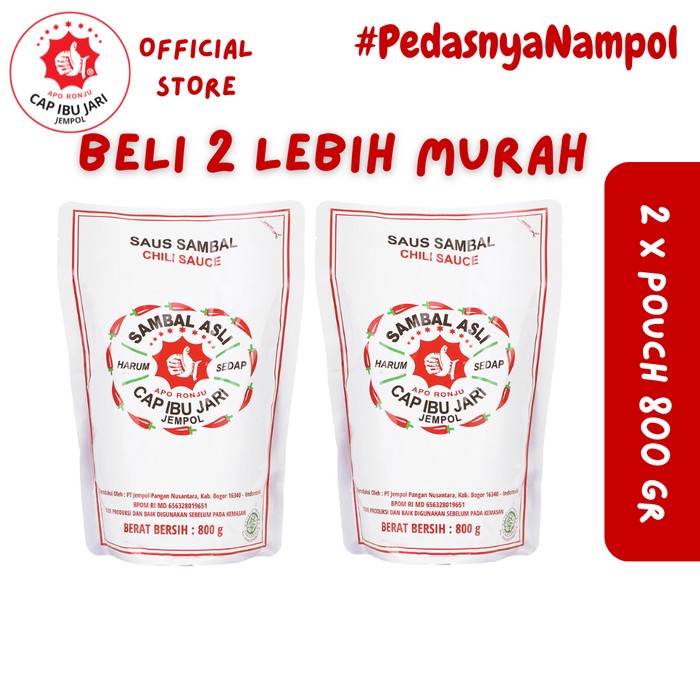 

Sambal Asli Cap Ibu Jari Jempol Refill Pouch 800Gr X 2Pcs