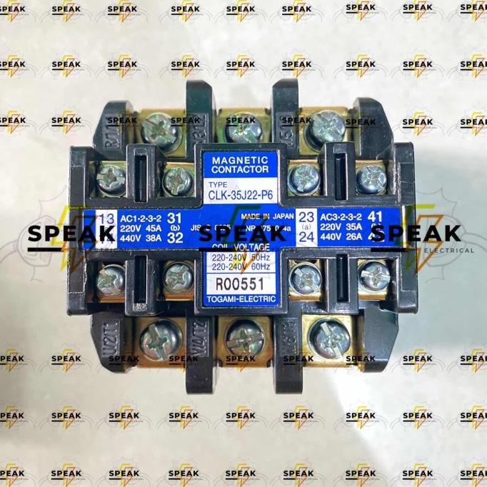 Magnetic Contactor Togami Clk-35J22-P6 220 Vac Original Japan Langsung Kirim