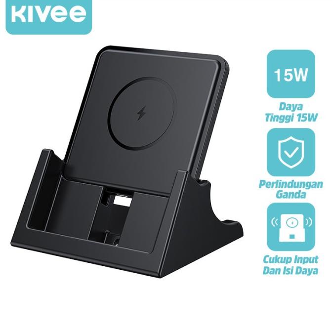 Terlaris Kivee 15W Wireless Qi Fast Charger Stand Dock For Samsung Stok Terbatas