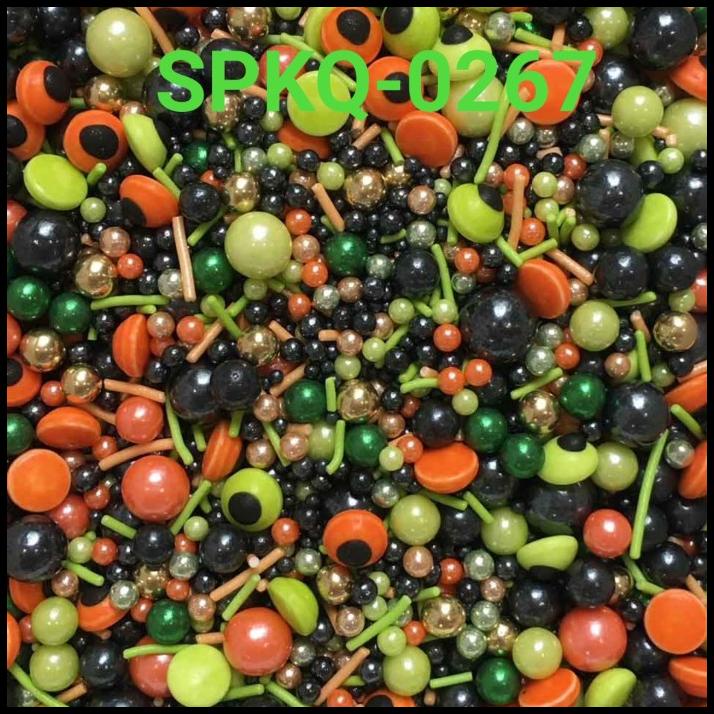 

HOT DEAL SPKQ-0267 SPRINKLES SPRINKLE SPRINGKEL 250GR HITAM ORANGE HIJAU !!!!!!