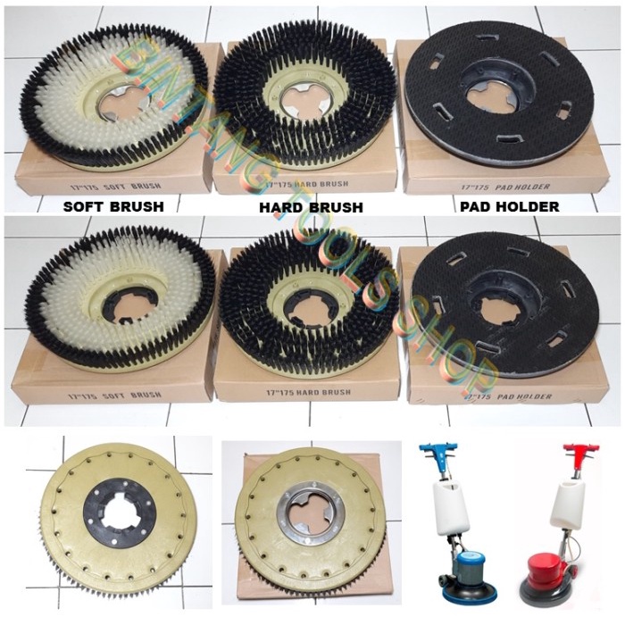 Promo Sikat Polisher Soft Brush Sikat Karpet Sikat Lantai Pad Hollder 17Inch