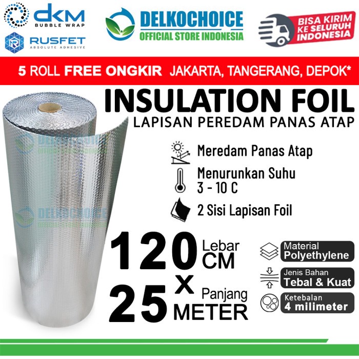 Promo Alumunium Foil Wrap Peredam Panas Atap Rumah Bubble Insulation 120X25 Terbaru