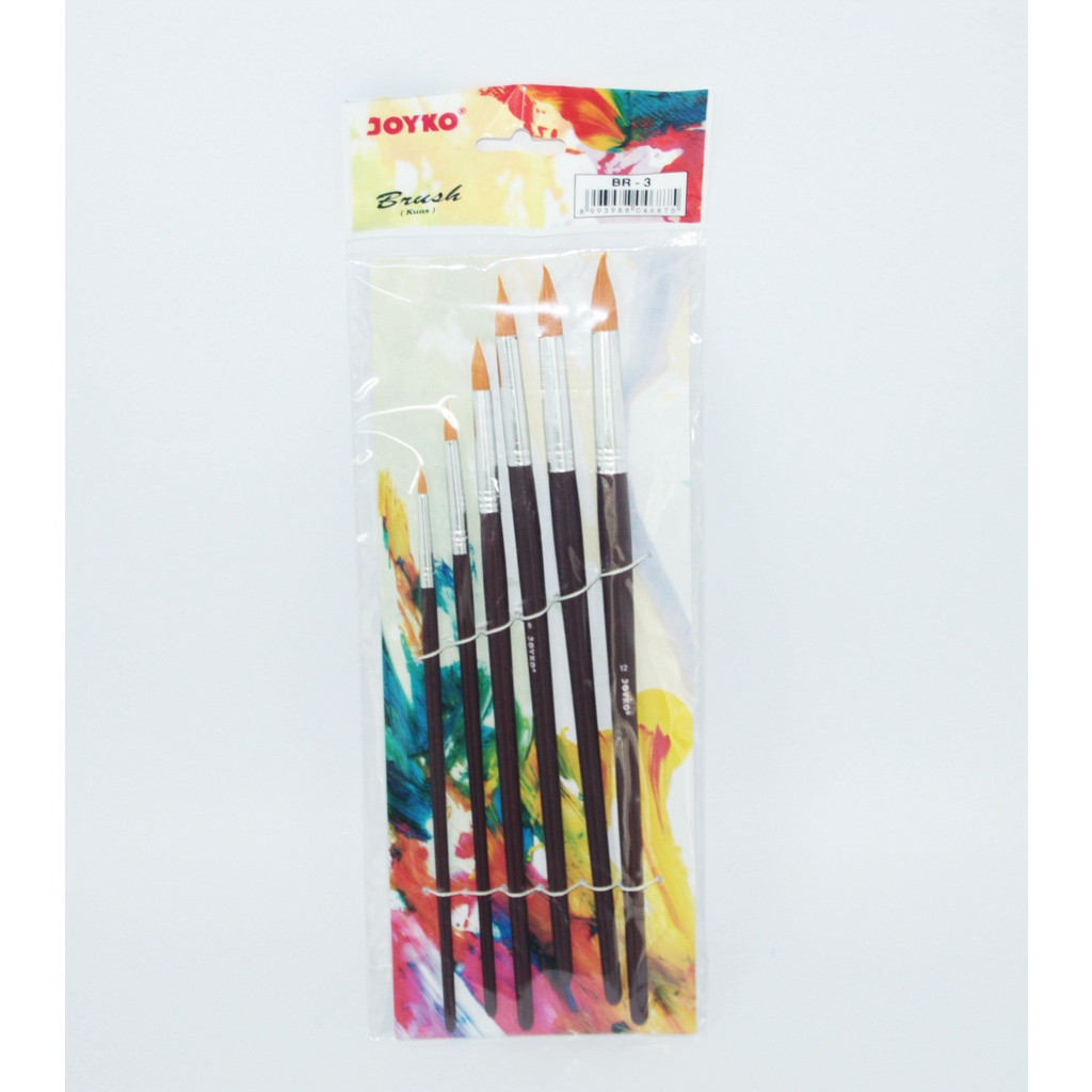 

Kuas Cat Air Joyko BR-3 Set Isi 6 (2,4,6,8,10,12)