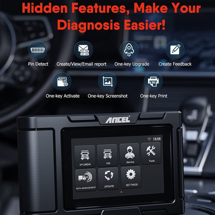 Ancel Hd3200 12V/24V Mobil Obd2 Scanner Sistem Penuh Truk Tugas Berat