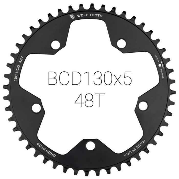 ✨Ori Chainring Gravel Cx Road Wolftooth Bcd130X5 48T Made In Usa Berkualitas