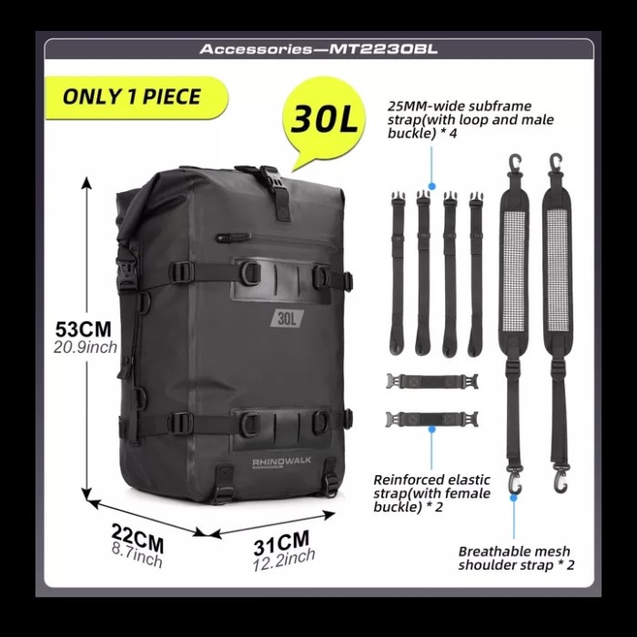 ✨Ori Rhinowalk Mt2230 30L Waterproof Bisa Sameday