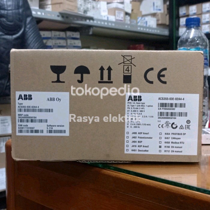 ✅Original Inventer Abb Acs355-03E-02A4-4 075Kw 3Ph 380V Bisa Sameday