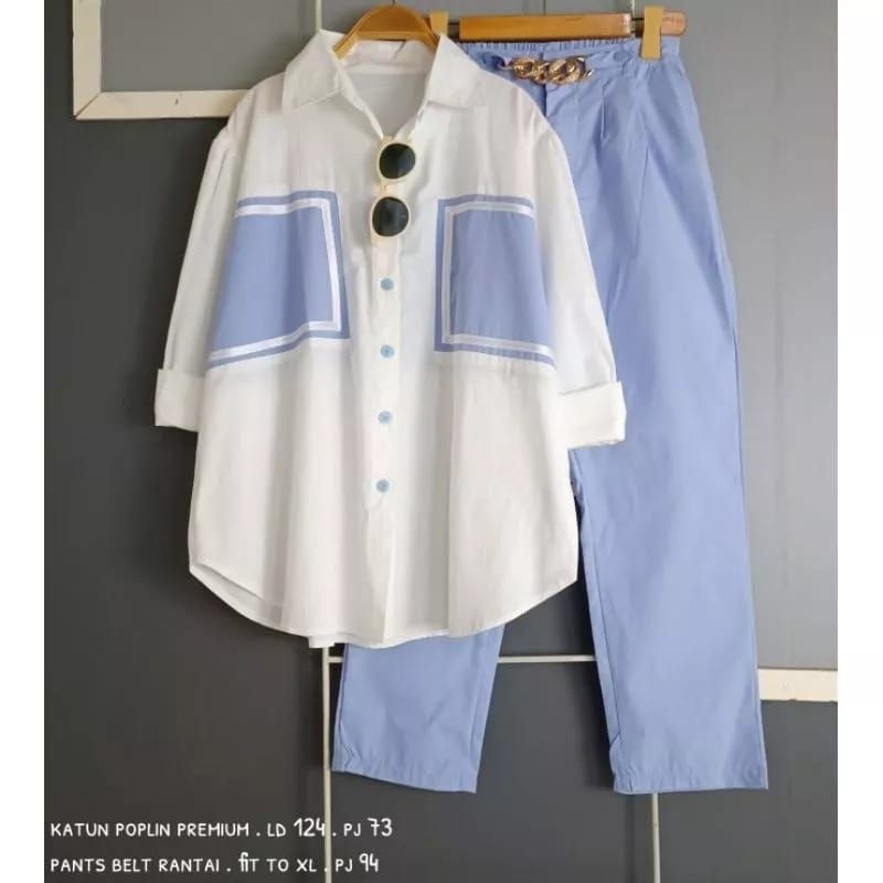 One Set Wanita Terbaru 2023 Stelan Korean Style Baju Muslim Kekinian Dewasa Outfit Ibu Mewah Stelann