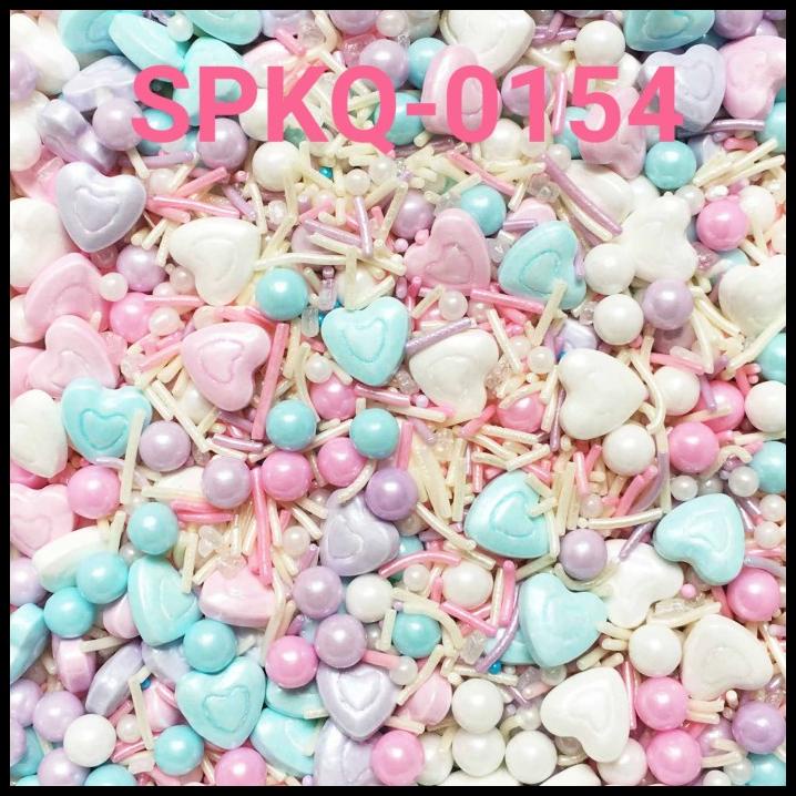 

GRATIS ONGKIR SPKQ-0154 SPRINKLES SPRINKLE SPRINKEL 250GR HATI WARNA PASTEL !!!