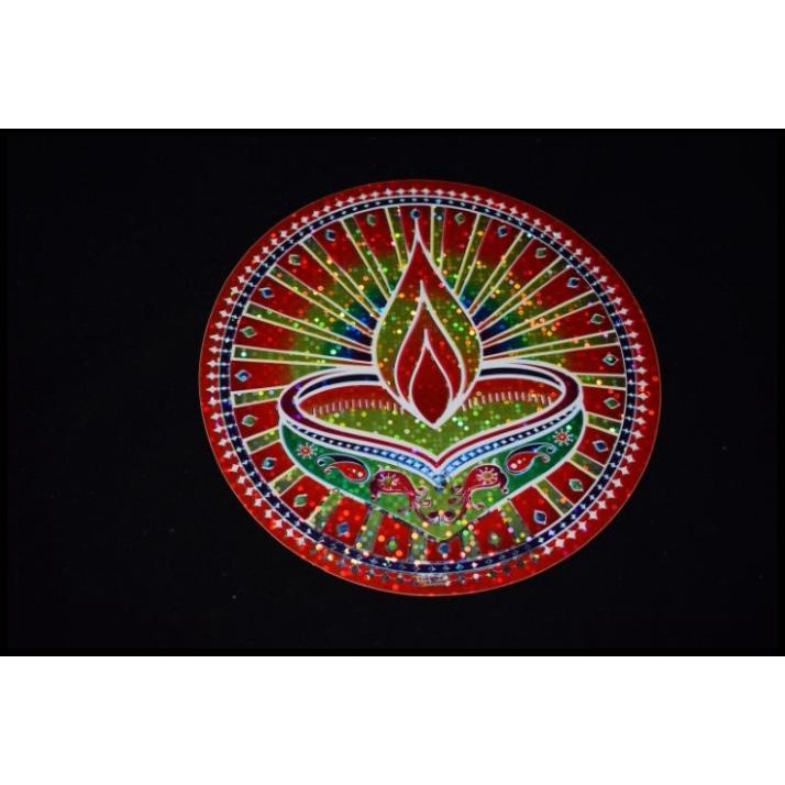 

BEST DEAL DIWALI RANGOLI STICKER RED BIG DIYA DESIGN 22 CMS !!!!!