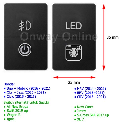 SWITCH HONDA DUAL SAKLAR CRV-HRV-BRV-CIVIC-CITY-JAZZ-BRIO-MOBILIO ORIGINAL