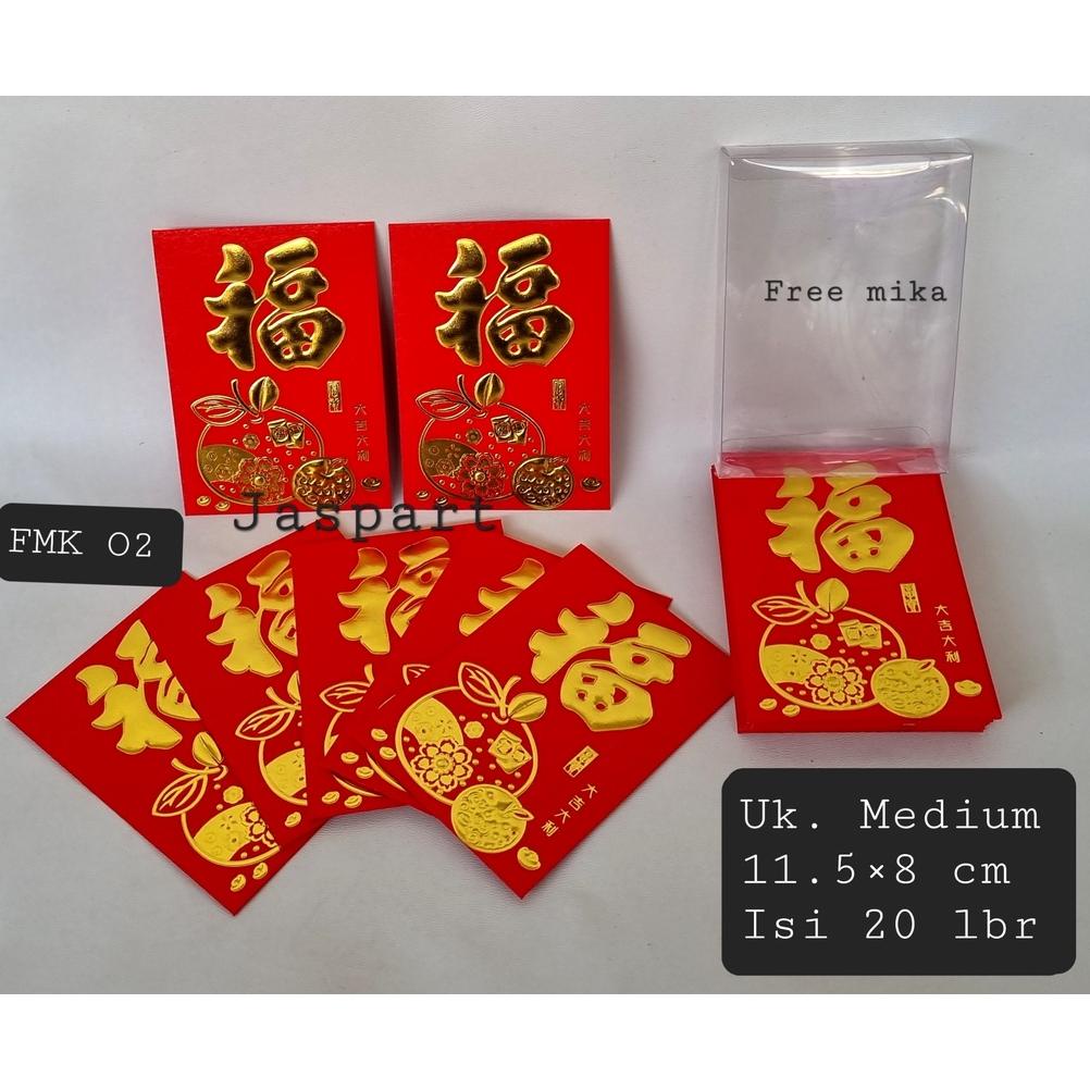 

Angpao Imlek Fuk Fu Isi 20 Lembar Fung Pau Hongbao Fuk Kotak Mika Fukmika Ukuran Medium